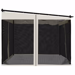 vidaXL Gazebo with Mesh Walls Party Tent Pavilion Marquee Cream 3x3 m Steel - Additional view 4