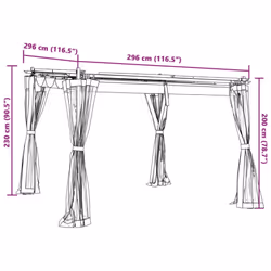 vidaXL Gazebo with Mesh Walls Party Tent Canopy Marquee Anthracite 3x3 m Steel - Additional view 8