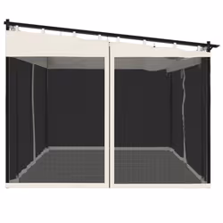vidaXL Gazebo with Mesh Walls Party Tent Pavilion Marquee Cream 4x3 m Steel - Additional view 4