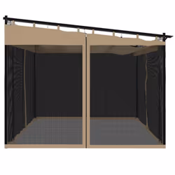 vidaXL Gazebo with Mesh Walls Party Tent Pavilion Marquee Taupe 4x3 m Steel - Additional view 4