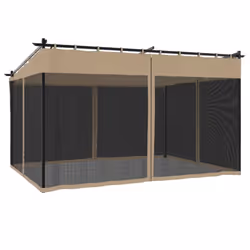 vidaXL Gazebo with Mesh Walls Party Tent Pavilion Marquee Taupe 4x3 m Steel - Additional view 5