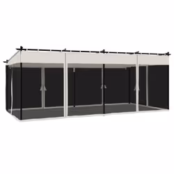 vidaXL Gazebo with Mesh Walls Party Tent Pavilion Marquee Cream 6x3 m Steel - Additional view 5
