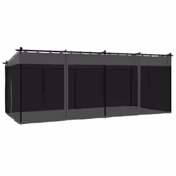 vidaXL Gazebo with Mesh Walls Party Tent Canopy Marquee Anthracite 6x3 m Steel - Additional view 5