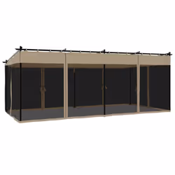 vidaXL Gazebo with Mesh Walls Party Tent Pavilion Marquee Taupe 6x3 m Steel - Additional view 5