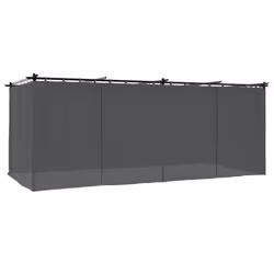 vidaXL Gazebo with Curtains Party Tent Pavilion Marquee Canopy Taupe Steel - anthracite, 6 x 3 m