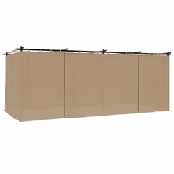 vidaXL Gazebo with Curtains Party Tent Pavilion Marquee Canopy Taupe Steel - taupe, 6 x 3 m