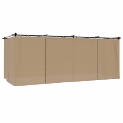 vidaXL Gazebo with Curtains Party Tent Pavilion Marquee Canopy Taupe Steel - taupe, 6 x 3 m - Additional view 5