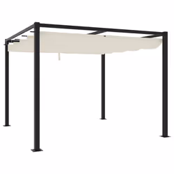 vidaXL Gazebo Outdoor Party Tent Pavilion Marquee Canopy Garden Sunshade Steel - cream - Additional view 4