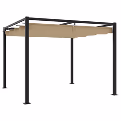 vidaXL Gazebo Outdoor Party Tent Pavilion Marquee Canopy Garden Sunshade Steel - taupe
