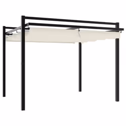 vidaXL Garden Gazebo with Retractable Roof Party Tent Patio Canopy Aluminium - cream