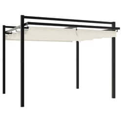 vidaXL Garden Gazebo with Retractable Roof Party Tent Patio Canopy Aluminium - cream