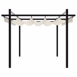 vidaXL Garden Gazebo with Retractable Roof Party Tent Patio Canopy Aluminium - cream - Additional view 4
