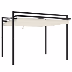 vidaXL Garden Gazebo with Retractable Roof Party Tent Patio Canopy Aluminium - cream - Additional view 5
