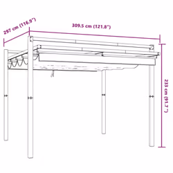 vidaXL Garden Gazebo with Retractable Roof Party Tent Patio Canopy Aluminium - cream - Additional view 8