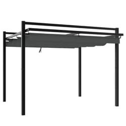 vidaXL Garden Gazebo with Retractable Roof Party Tent Patio Canopy Aluminium - anthracite