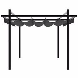 vidaXL Garden Gazebo with Retractable Roof Party Tent Patio Canopy Aluminium - anthracite - Additional view 4