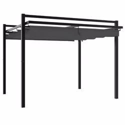 vidaXL Garden Gazebo with Retractable Roof Party Tent Patio Canopy Aluminium - anthracite - Additional view 5