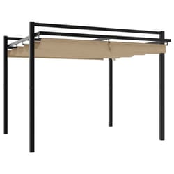 vidaXL Garden Gazebo with Retractable Roof Party Tent Patio Canopy Aluminium - taupe