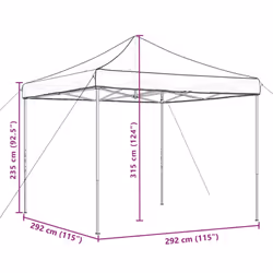 vidaXL Foldable Tent Canopy Patio Pavilion Gazebo Pop up Tent Marquee Canopy - terracotta, without sidewall - Additional view 8