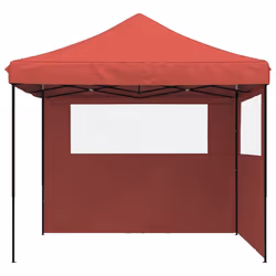 vidaXL Foldable Tent Canopy Patio Pavilion Gazebo Pop up Tent Marquee Canopy - burgundy, with 2 sidewalls - Additional view 2