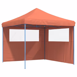 vidaXL Foldable Tent Canopy Patio Pavilion Gazebo Pop up Tent Marquee Canopy - terracotta, with 2 sidewalls