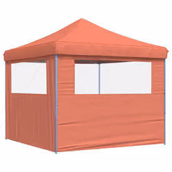 vidaXL Foldable Tent Canopy Patio Pavilion Gazebo Pop up Tent Marquee Canopy - terracotta, with 2 sidewalls - Additional view 4