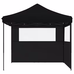 vidaXL Foldable Tent Canopy Patio Pavilion Gazebo Pop up Tent Marquee Canopy - black, with 2 sidewalls - Additional view 2