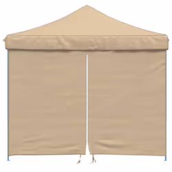 vidaXL Foldable Tent Canopy Patio Pavilion Gazebo Pop up Tent Marquee Canopy - beige, with 4 sidewalls