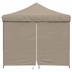 vidaXL Foldable Tent Canopy Patio Pavilion Gazebo Pop up Tent Marquee Canopy - taupe, with 4 sidewalls