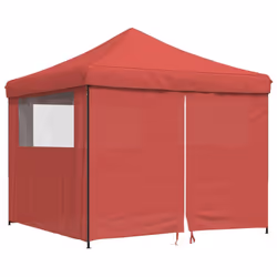 vidaXL Foldable Tent Canopy Patio Pavilion Gazebo Pop up Tent Marquee Canopy - burgundy, with 4 sidewalls