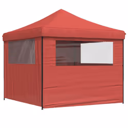 vidaXL Foldable Tent Canopy Patio Pavilion Gazebo Pop up Tent Marquee Canopy - burgundy, with 4 sidewalls - Additional view 4