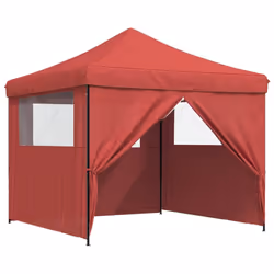 vidaXL Foldable Tent Canopy Patio Pavilion Gazebo Pop up Tent Marquee Canopy - burgundy, with 4 sidewalls - Additional view 5