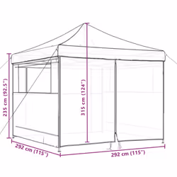 vidaXL Foldable Tent Canopy Patio Pavilion Gazebo Pop up Tent Marquee Canopy - burgundy, with 4 sidewalls - Additional view 9