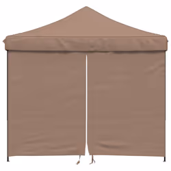 vidaXL Foldable Tent Canopy Patio Pavilion Gazebo Pop up Tent Marquee Canopy - brown, with 4 sidewalls