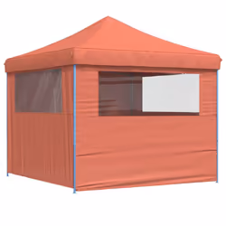 vidaXL Foldable Tent Canopy Patio Pavilion Gazebo Pop up Tent Marquee Canopy - terracotta, with 4 sidewalls - Additional view 4