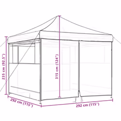 vidaXL Foldable Tent Canopy Patio Pavilion Gazebo Pop up Tent Marquee Canopy - terracotta, with 4 sidewalls - Additional view 9