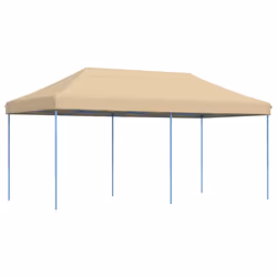 vidaXL Foldable Tent Pop-Up with 4 Side Walls Outdoor Party Tent Garden Gazebo - beige, without sidewall