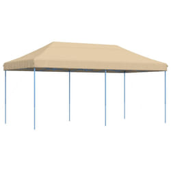 vidaXL Foldable Tent Pop-Up with 4 Side Walls Outdoor Party Tent Garden Gazebo - beige, without sidewall