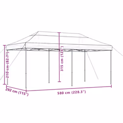 vidaXL Foldable Tent Pop-Up with 4 Side Walls Outdoor Party Tent Garden Gazebo - beige, without sidewall - Additional view 8