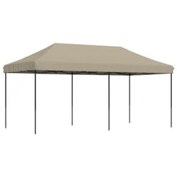 vidaXL Foldable Tent Pop-Up with 4 Side Walls Outdoor Party Tent Garden Gazebo - taupe, without sidewall