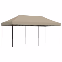 vidaXL Foldable Tent Pop-Up with 4 Side Walls Outdoor Party Tent Garden Gazebo - taupe, without sidewall - Additional view 4