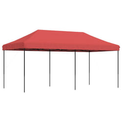 vidaXL Foldable Tent Pop-Up with 4 Side Walls Outdoor Party Tent Garden Gazebo - burgundy, without sidewall