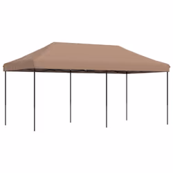 vidaXL Foldable Tent Pop-Up with 4 Side Walls Outdoor Party Tent Garden Gazebo - brown, without sidewall