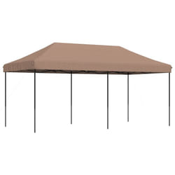 vidaXL Foldable Tent Pop-Up with 4 Side Walls Outdoor Party Tent Garden Gazebo - brown, without sidewall