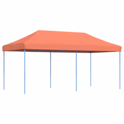 vidaXL Foldable Tent Pop-Up with 4 Side Walls Outdoor Party Tent Garden Gazebo - terracotta, without sidewall