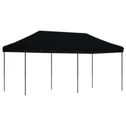vidaXL Foldable Tent Pop-Up with 4 Side Walls Outdoor Party Tent Garden Gazebo - black, without sidewall