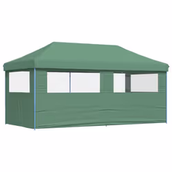 vidaXL Foldable Tent Pop-Up with 4 Side Walls Outdoor Party Tent Garden Gazebo - green, with 3 sidewalls - Additional view 4