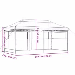 vidaXL Foldable Tent Pop-Up with 4 Side Walls Outdoor Party Tent Garden Gazebo - green, with 3 sidewalls - Additional view 8