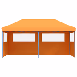 vidaXL Foldable Party Tent Pop-Up with 3 Sidewalls Garden Gazebo Canopy Orange