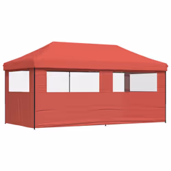 vidaXL Foldable Tent Pop-Up with 4 Side Walls Outdoor Party Tent Garden Gazebo - burgundy, with 3 sidewalls - Additional view 4